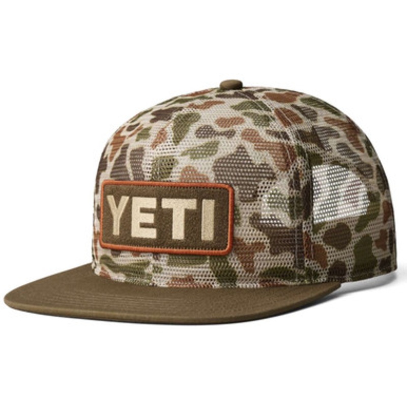 Yeti Mesh Camo Flat Brim Hat – Brown Camo