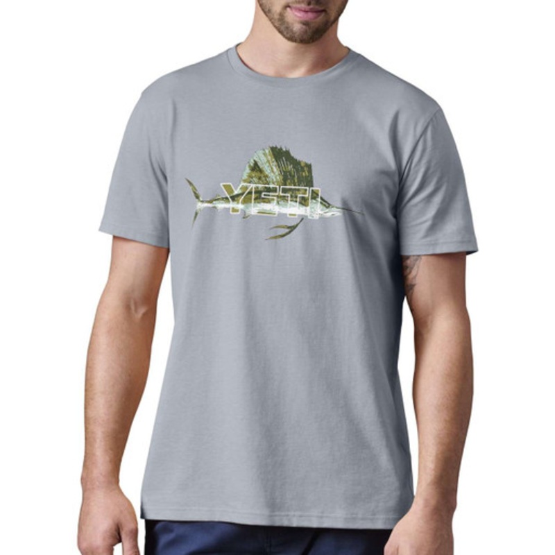 Yeti Sailfish Badge Short Sleeve T-Shirt – Stone Blue – X-Large