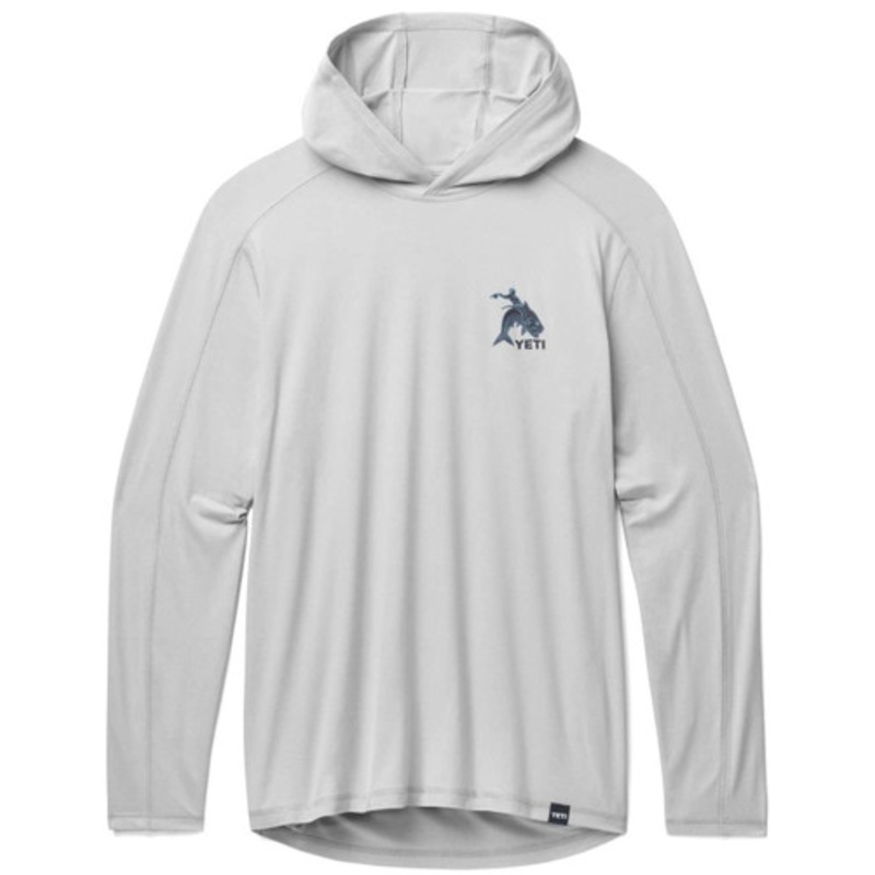 Yeti Tarpon Cowboy Hooded Long Sleeve – Heather Light Gray – X-Large