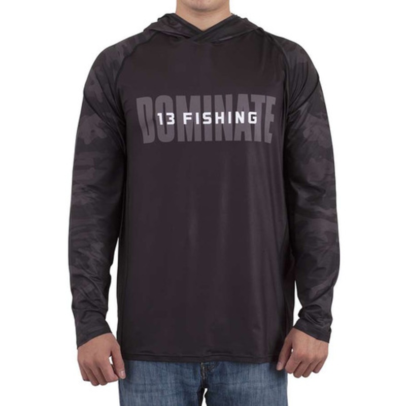 13 Fishing Noire Performance Long Sleeve Hooded Shirt – Large