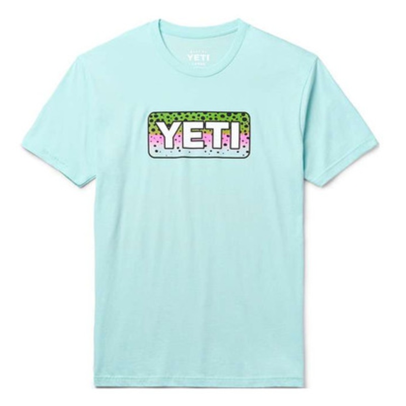 YETI Rainbow Trout Short Sleeve T-Shirt – Light Blue – 3X-Large