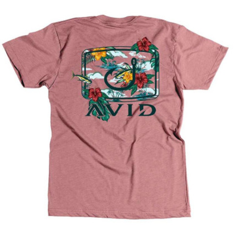 AVID Sportswear Hibiscus Honey T-Shirt – Maroon Heather – X-Large
