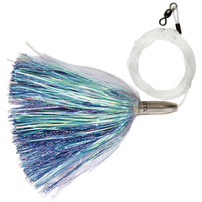 C&H Mini Turbo Slammer Lure – 5-1/2” w/ Mono Rig Pearl/Blue Shimmer
