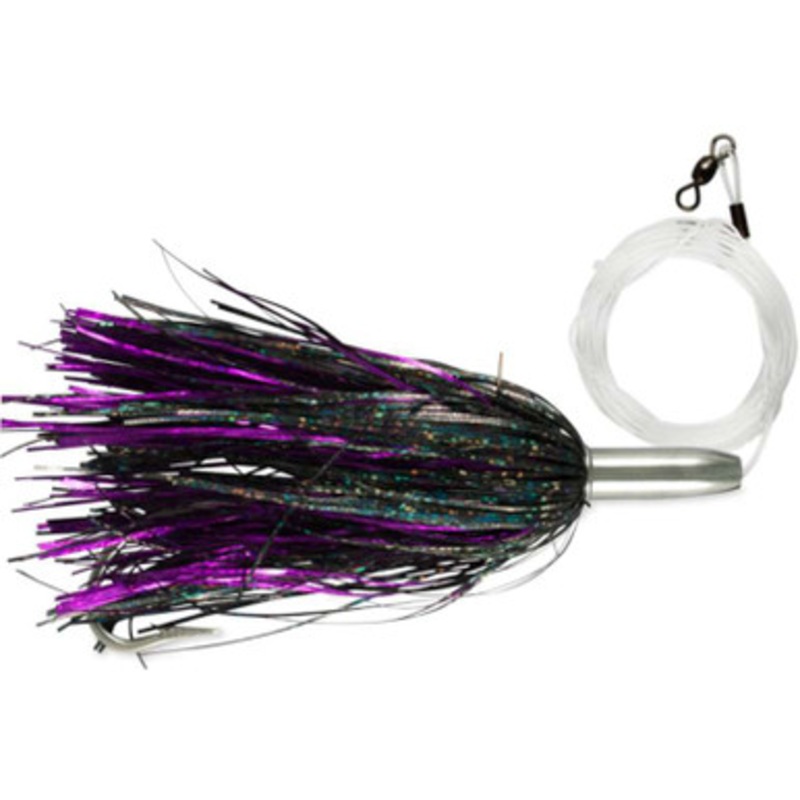 C&H Mini Turbo Slammer Lure – 5-1/2” w/ Mono Rig Purple Shimmer/Black Shimmer