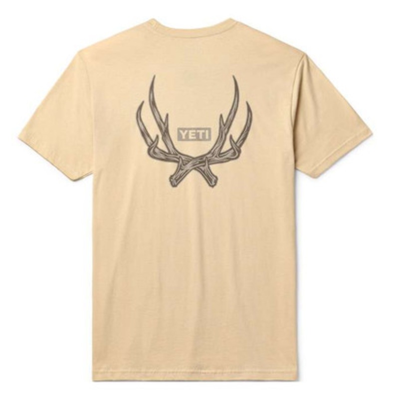 YETI Antler Badge Short Sleeve T-Shirt – Cream – Medium