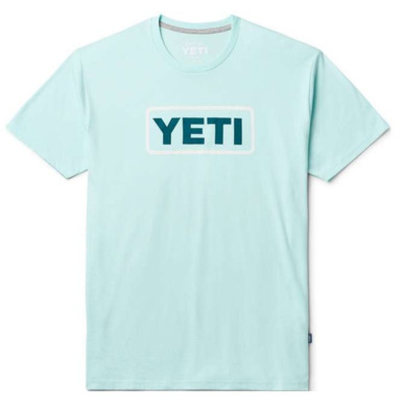 YETI Premium Logo Badge Short Sleeve T-Shirt – Light Blue – Small