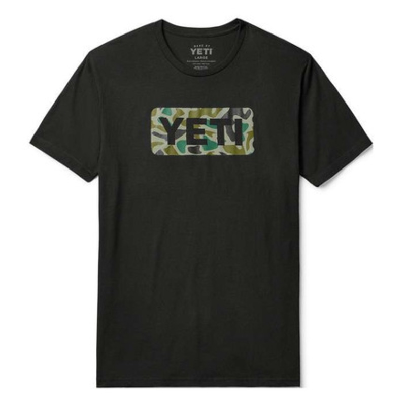 YETI Logo Badge Duck Camo Short Sleeve T-Shirt – Black – Large