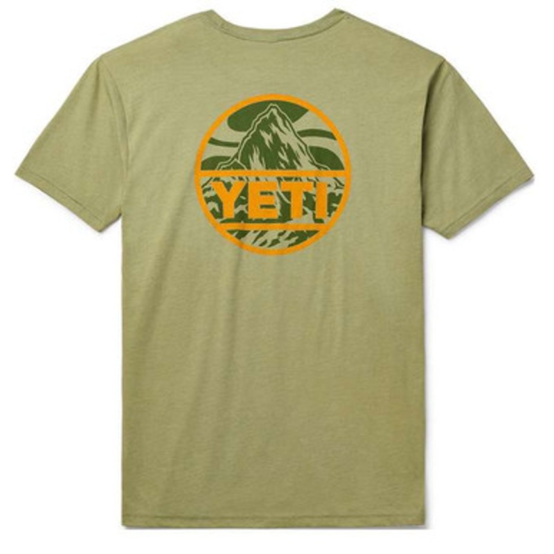 YETI Mountain Badge Short Sleeve T-Shirt – Light Olive X-Large