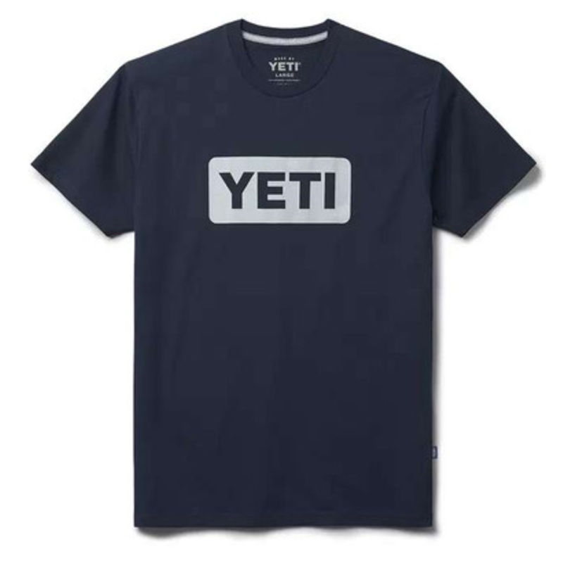 YETI Premium Logo Badge Short Sleeve T-Shirt – Navy/White – Small