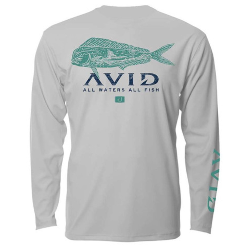AVID Sportswear Mahi Stamp AVIDry Long Sleeve Shirt – Glacier Grey – 2X-Large
