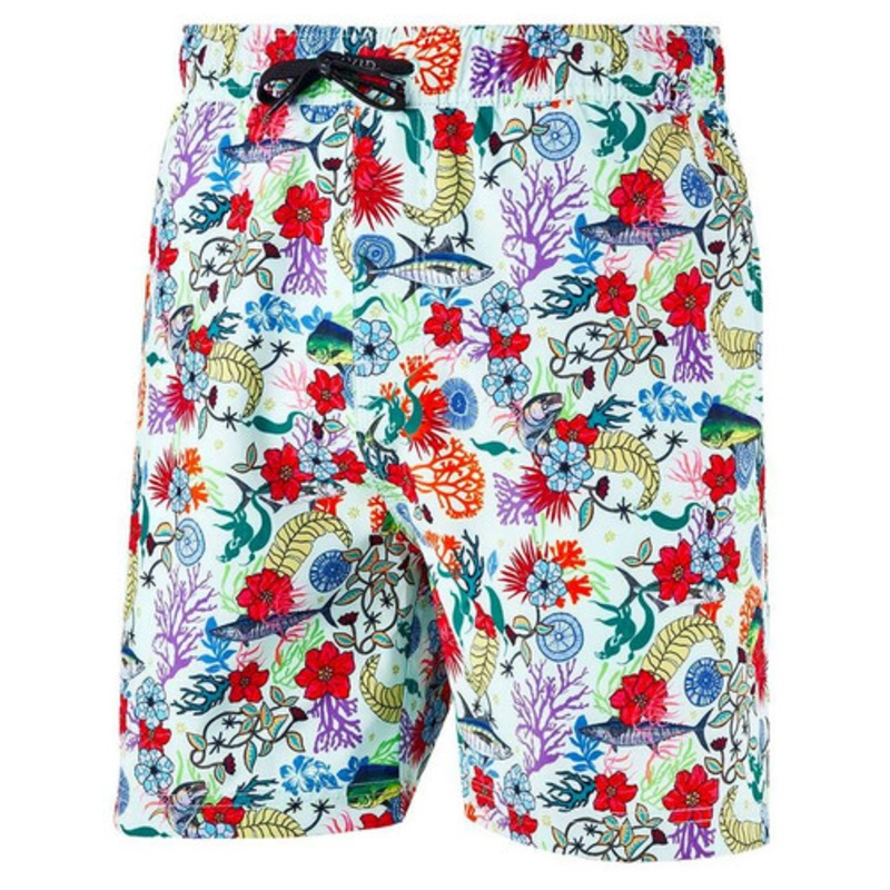 AVID Sportswear Sandbar Volley Short – Fish Floral Seafoam – Large