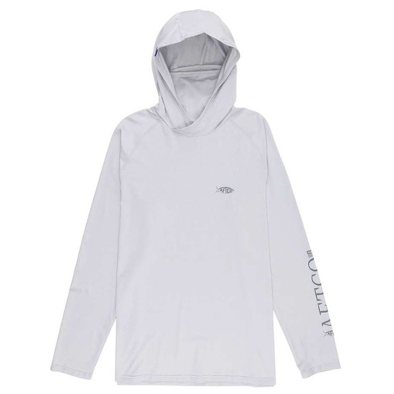 Aftco Yurei Performance Shirt with Hood – Light Gray Heather – X-Large