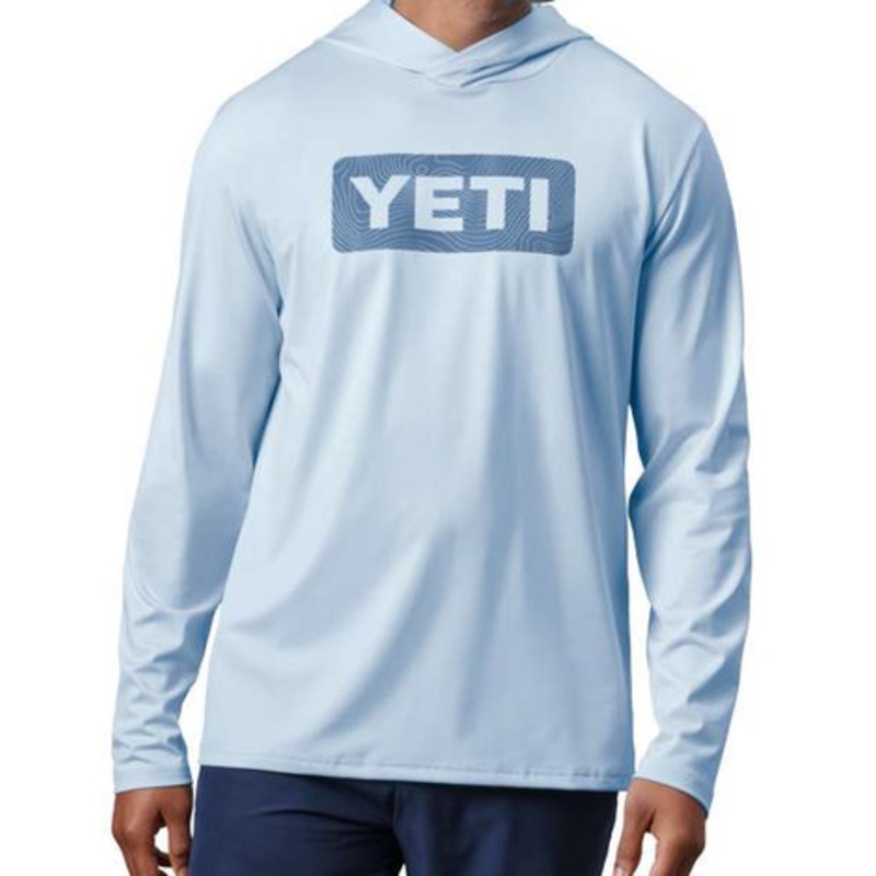 YETI Wave Long Sleeve Hooded Sunshirt – Light Blue – Large