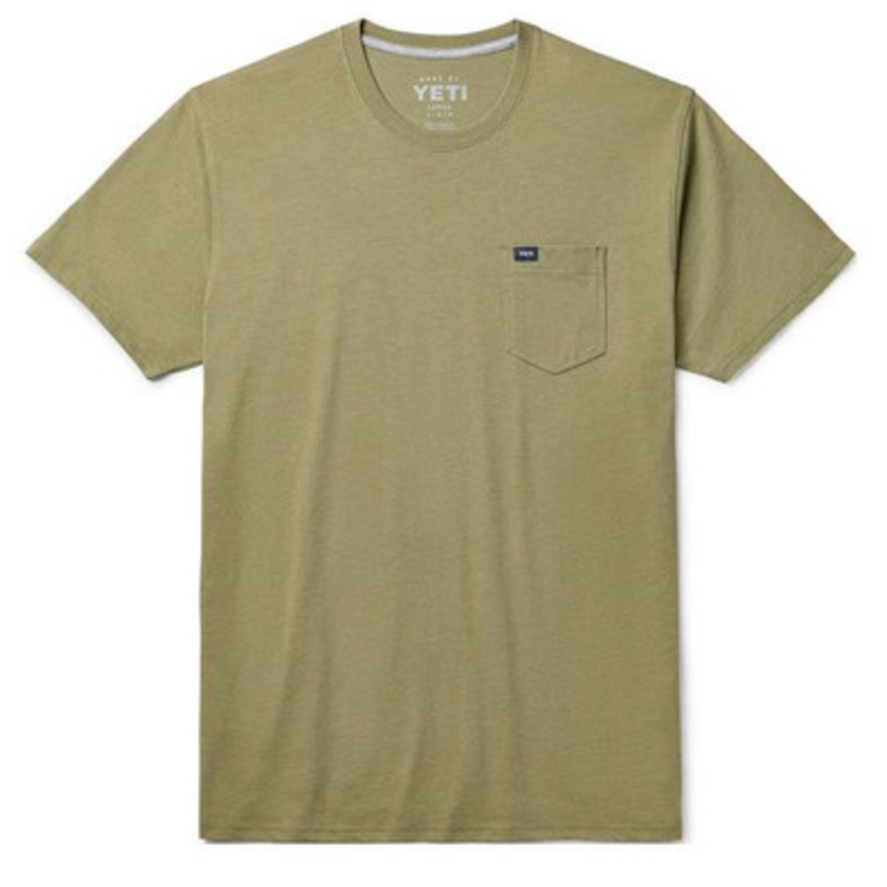 YETI Premium Pocket Short Sleeve T-Shirt – Heather Light Olive – 2X-Large