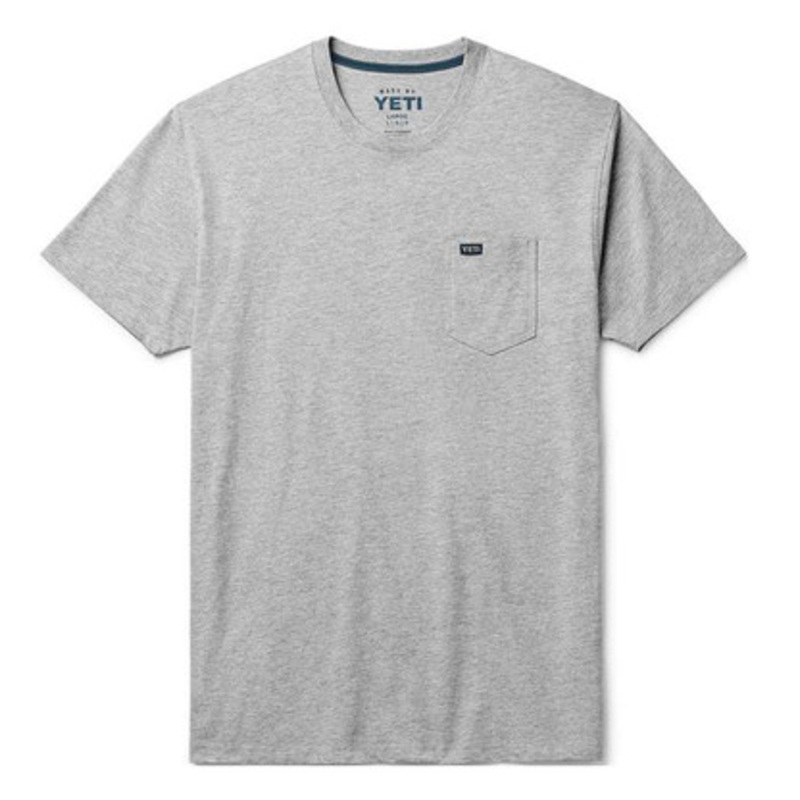 YETI Premium Pocket Short Sleeve T-Shirt – Heather Gray – Small
