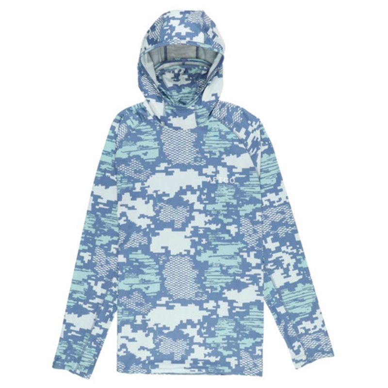 Aftco Adapt Tactical Hooded Performance Shirt – Teal Digi Camo – X-Large