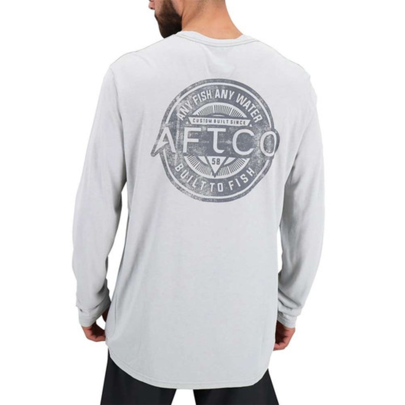 Aftco Rogue Long Sleeve Performance Shirt – Light Gray Heather – 2X-Large