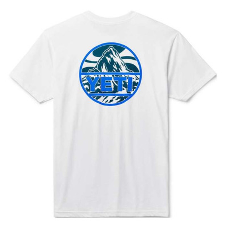 YETI Mountain Badge Short Sleeve T-Shirt – White – 2X-Large