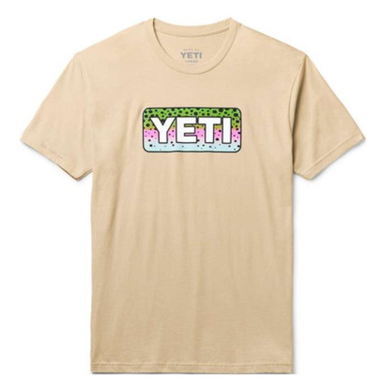 YETI Rainbow Trout Short Sleeve T-Shirt – Cream – 3X-Large