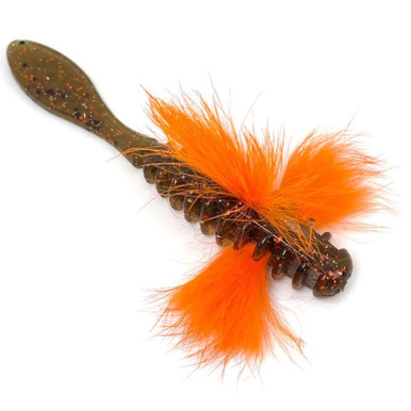 Rabid Baits Darter Drop Shot Bait – 3in – Green Pumpkin Orange