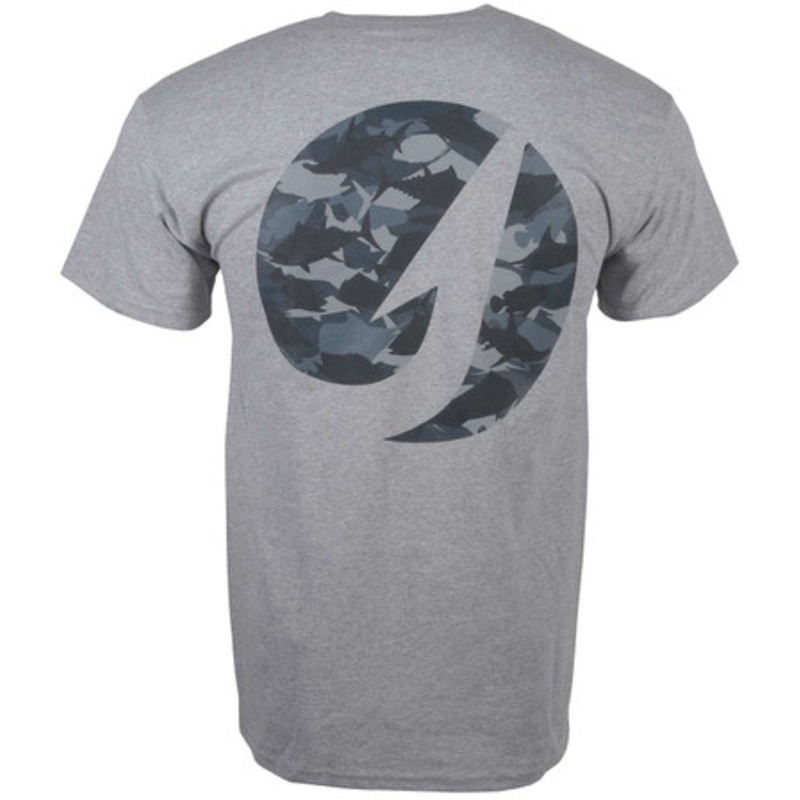 TackleDirect Fish Camo Short Sleeve T-Shirt – Sports Grey – Small