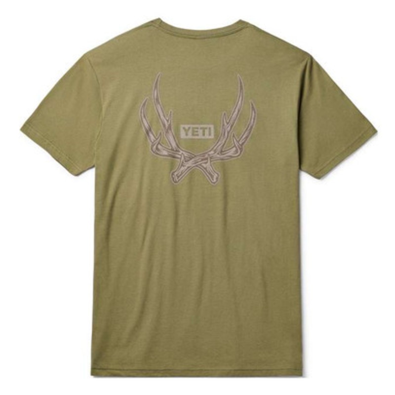 YETI Antler Badge Short Sleeve T-Shirt – Military – X-Large