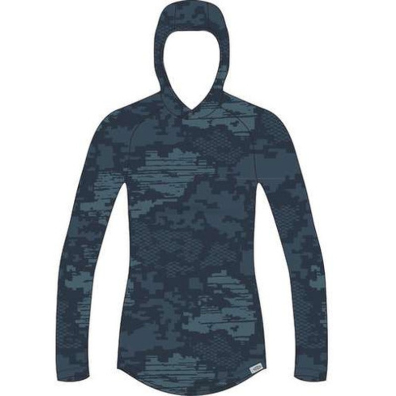 Aftco Women’s Tactical Camo Hooded Shirt – Navy Digi Camo – X-Large