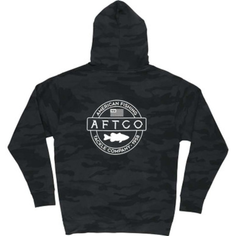 Aftco Bass Patch Sweatshirt – Black Camo – X-Large