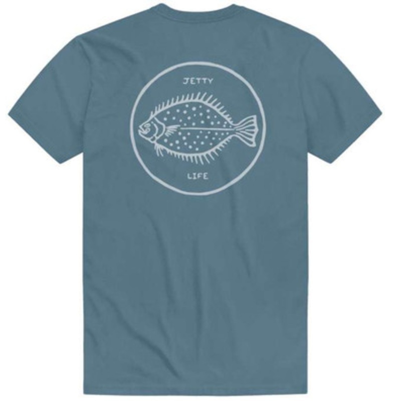 Jetty Flounder Short Sleeve T-Shirt – Fog – X-Large