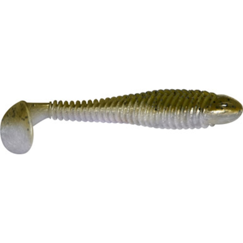 Googan Baits Saucy Swimmer – 3.3in – Green Pumpkin Pearl