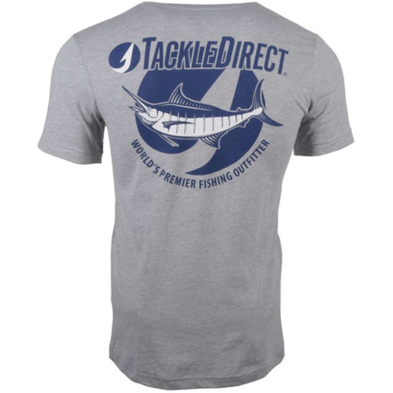 TackleDirect Marlin Short Sleeve T-Shirt – Heather Grey – 2X-Large