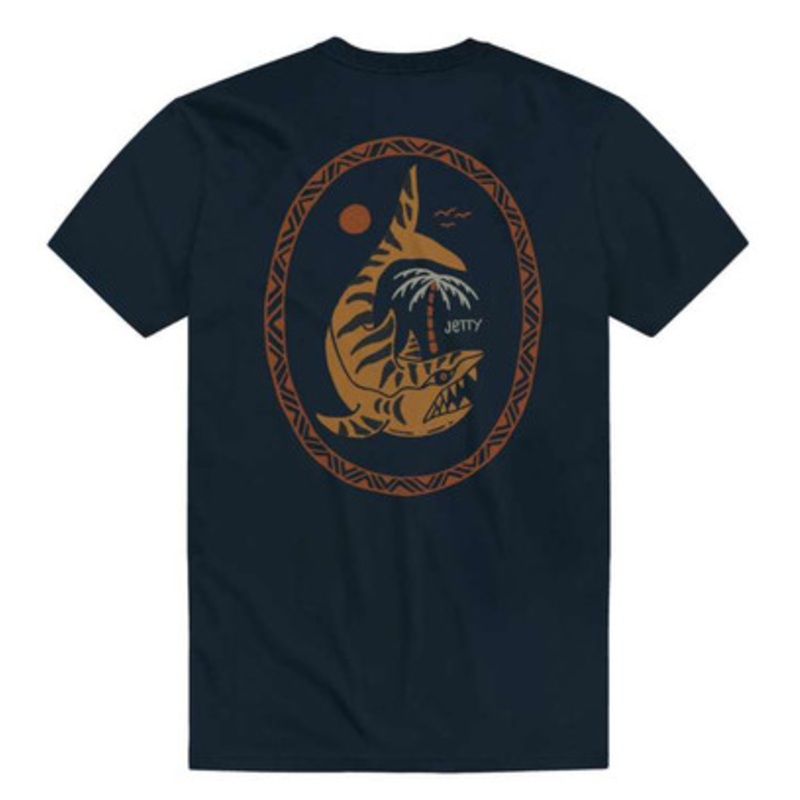 Jetty Tigershark Short Sleeve T-Shirt – Navy – 2X-Large