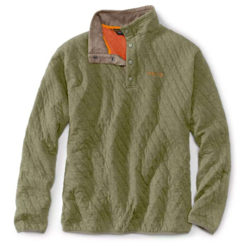 Orvis Outdoor Quilted Snap Sweatshirt – Dark Olive – X-Large