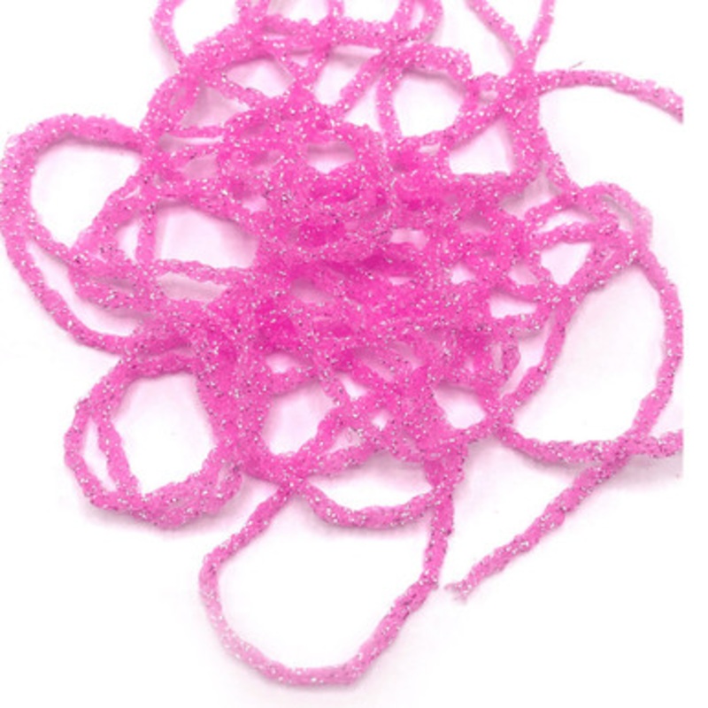 Hareline Dubbin Dyed Pearl Diamond Braid – Florida Hot Pink