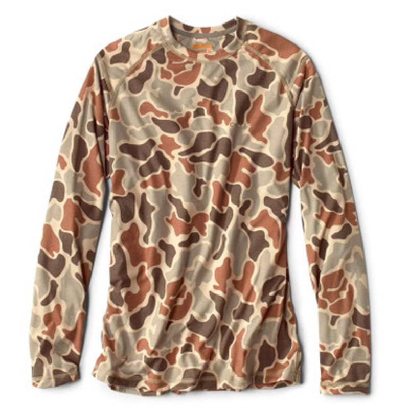 Orvis Dri-Release Long Sleeve Crew Shirt – Brown Camo – Large