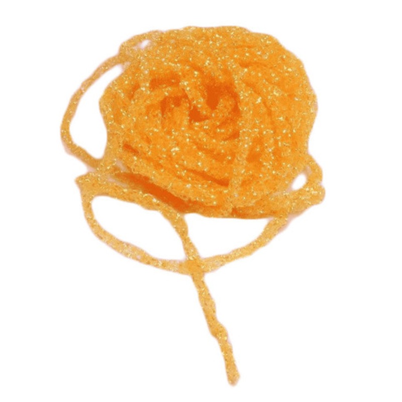 Hareline Dubbin Dyed Pearl Diamond Braid – Florida Fluorescent Orange
