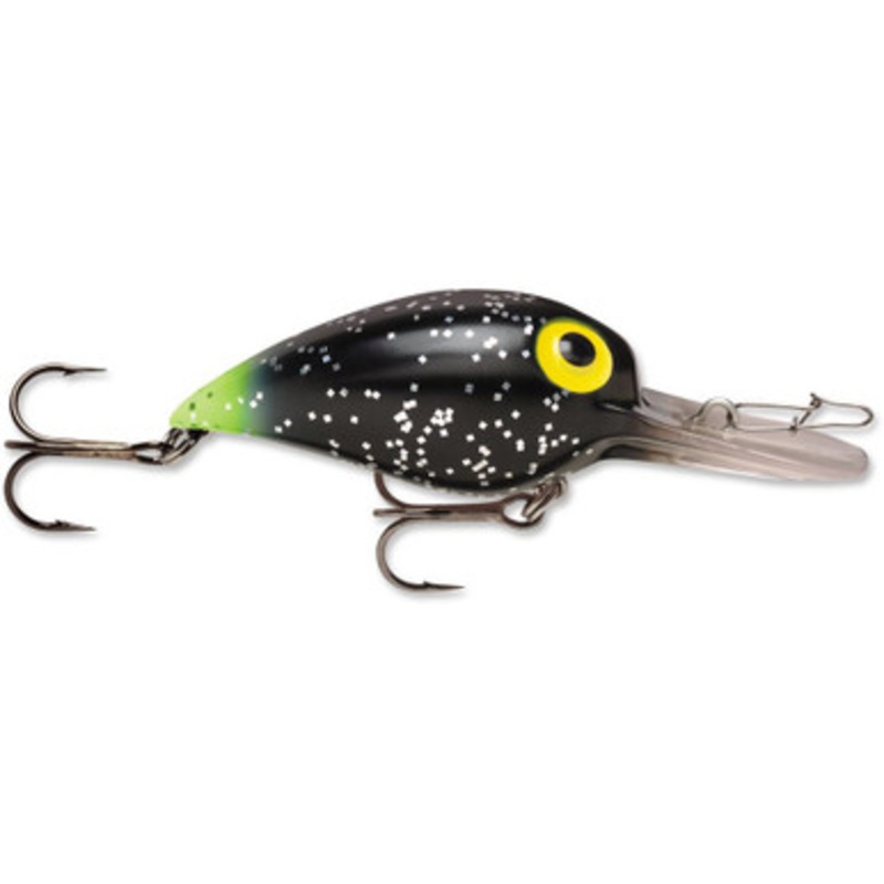 Storm Original Wiggle Wart Crankbait – Black Glitter/Chartreuse Tail
