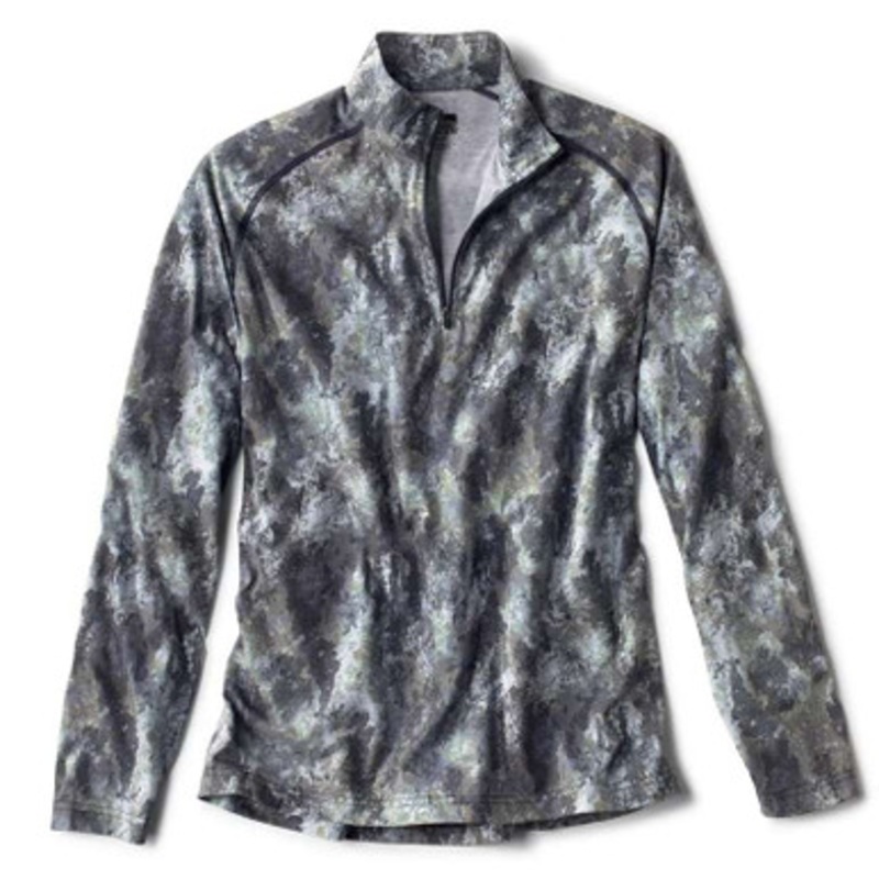 Orvis Dri-Release Quarter Zip Shirt – Blue Wash Print – X-Large