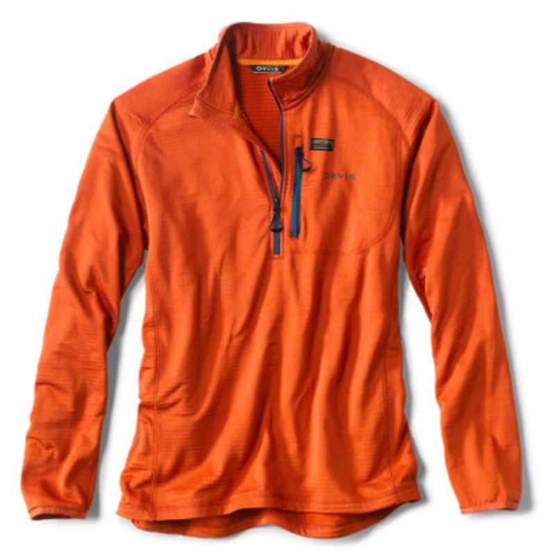 Orvis Horseshoe Hills 1/4 Zip Fleece – Burnt Orange – Medium