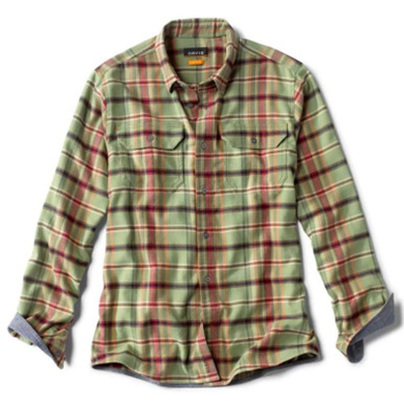 Orvis Mid Mountain Tech Flannel Shirt – Desert Green – Large