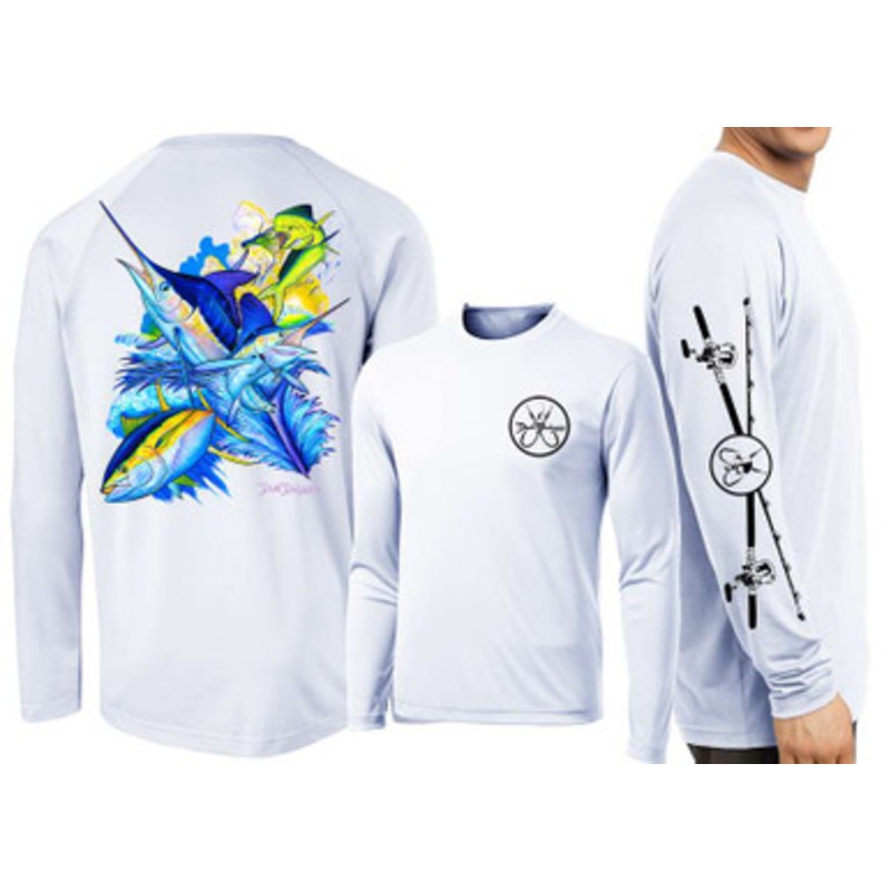 David Dunleavy Off Shore Slam Long Sleeve Shirt – Pearl Grey – X-Large