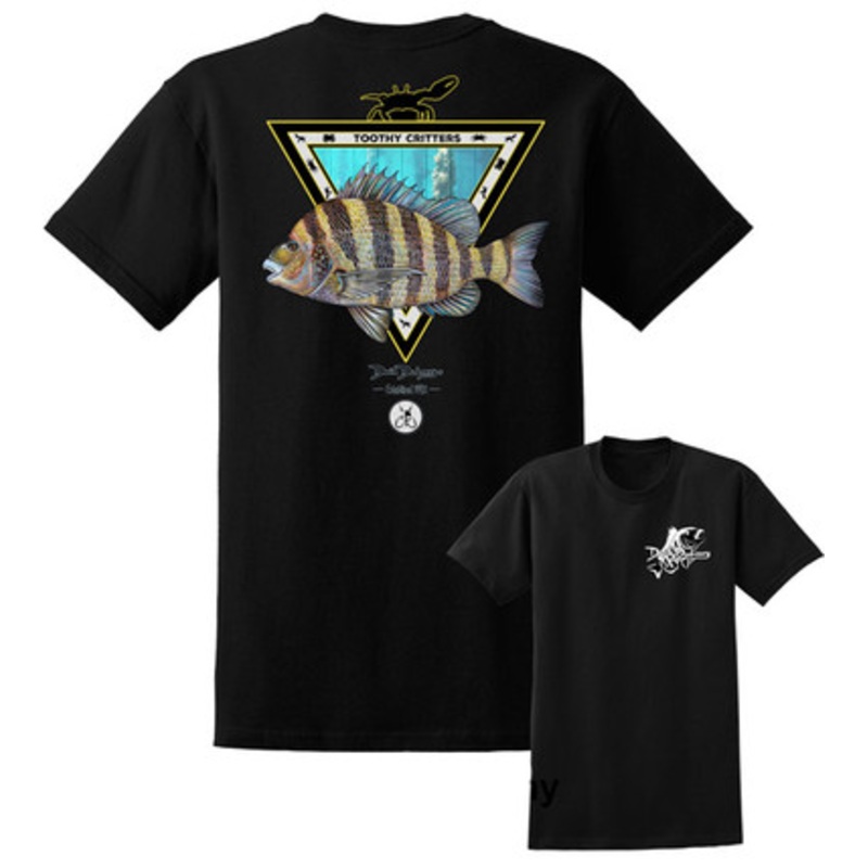 David Dunleavy Sheepshead Toothy Critters Short Sleeve T-Shirt – Black – 2X-Large