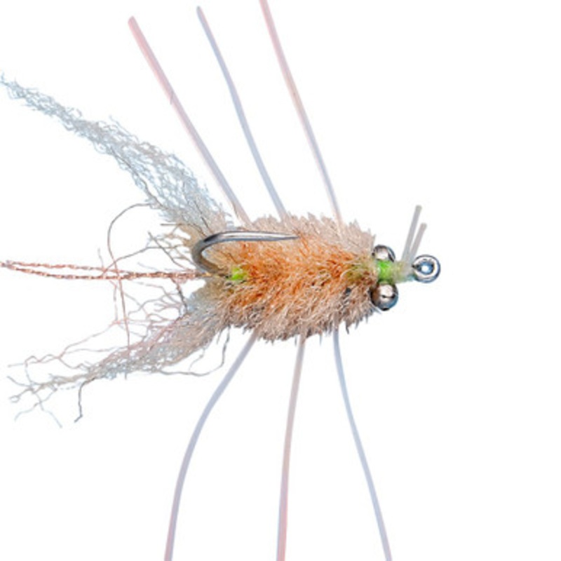 Enrico Puglisi Micro Crab Saltwater Fly w/ Bead Chain Eye – #8wg Tan