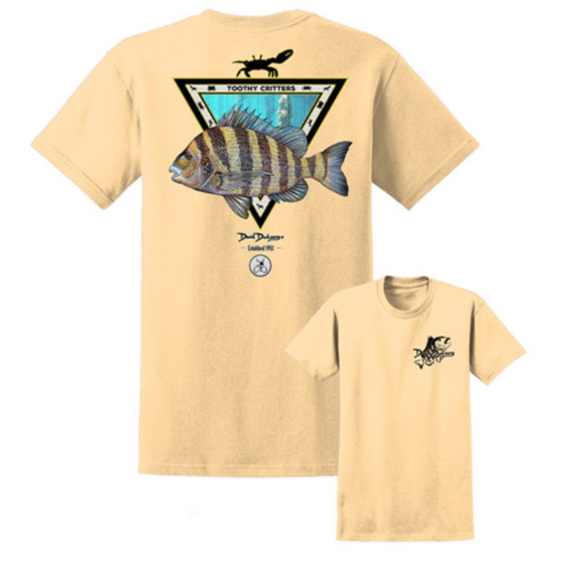 David Dunleavy Sheepshead Toothy Critters Short Sleeve T-Shirt – Vegas Gold – X-Large