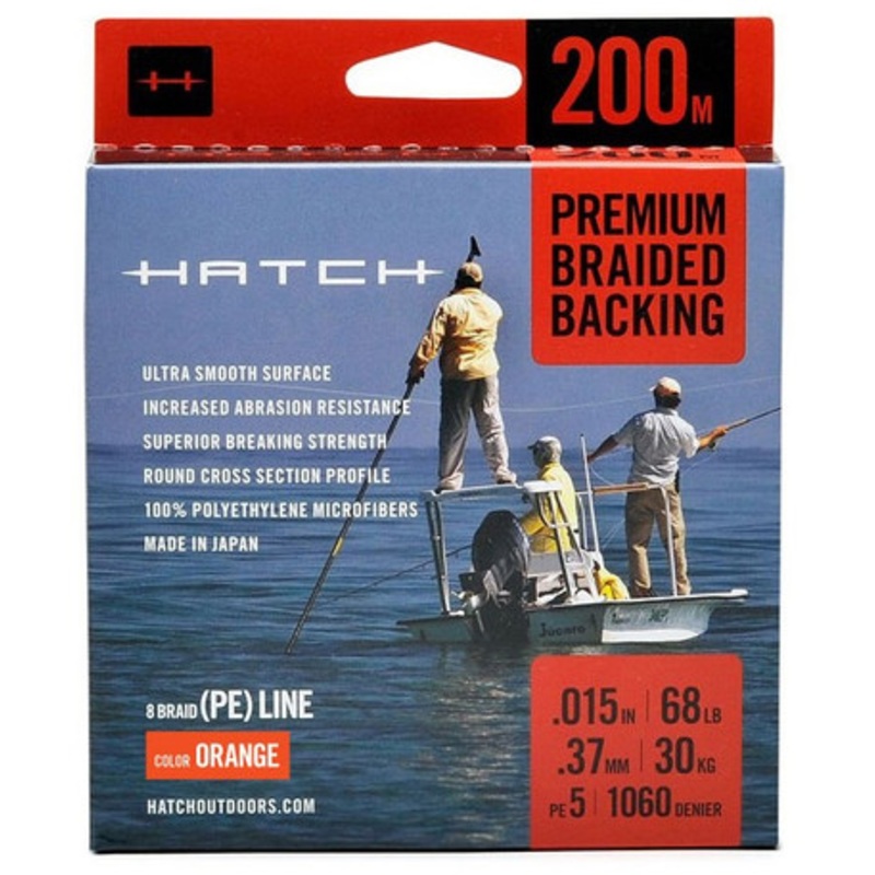 Hatch HB200M-O Premium Braided Fly Line Backing – 200M – Orange