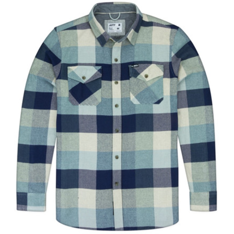 Jetty Arbor Heavy Flannel Shirt – Light Blue – X-Large