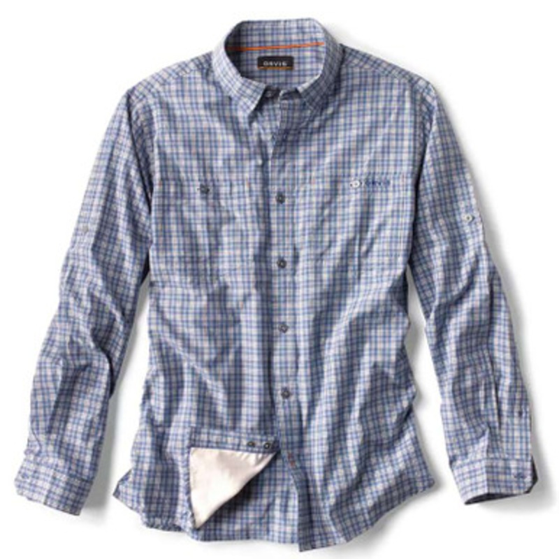Orvis Plaid Escape Long Sleeve Shirt – River Blue – Medium