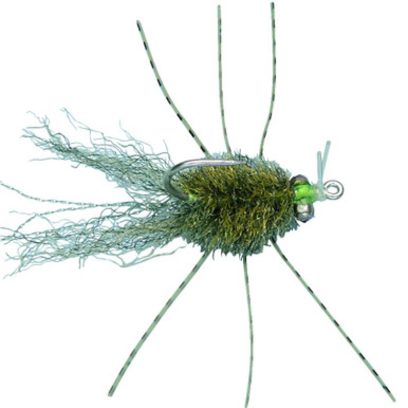 Enrico Puglisi Micro Crab Saltwater Fly w/ Bead Chain Eye – #8wg Olive