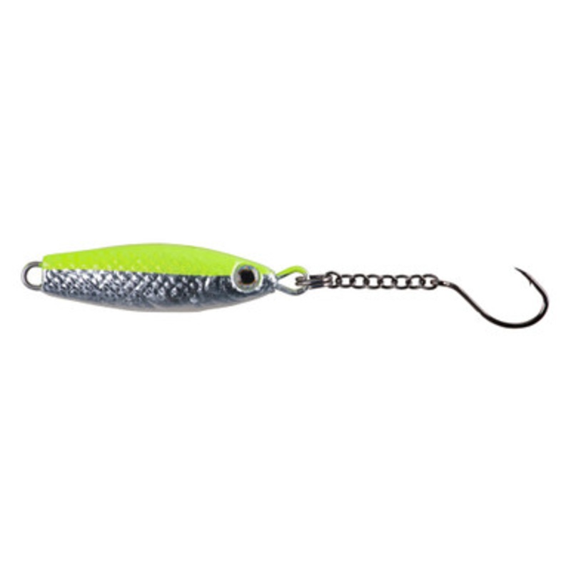 Johnson Snare Spoon – 1-3/8in – Nickel Chartreuse