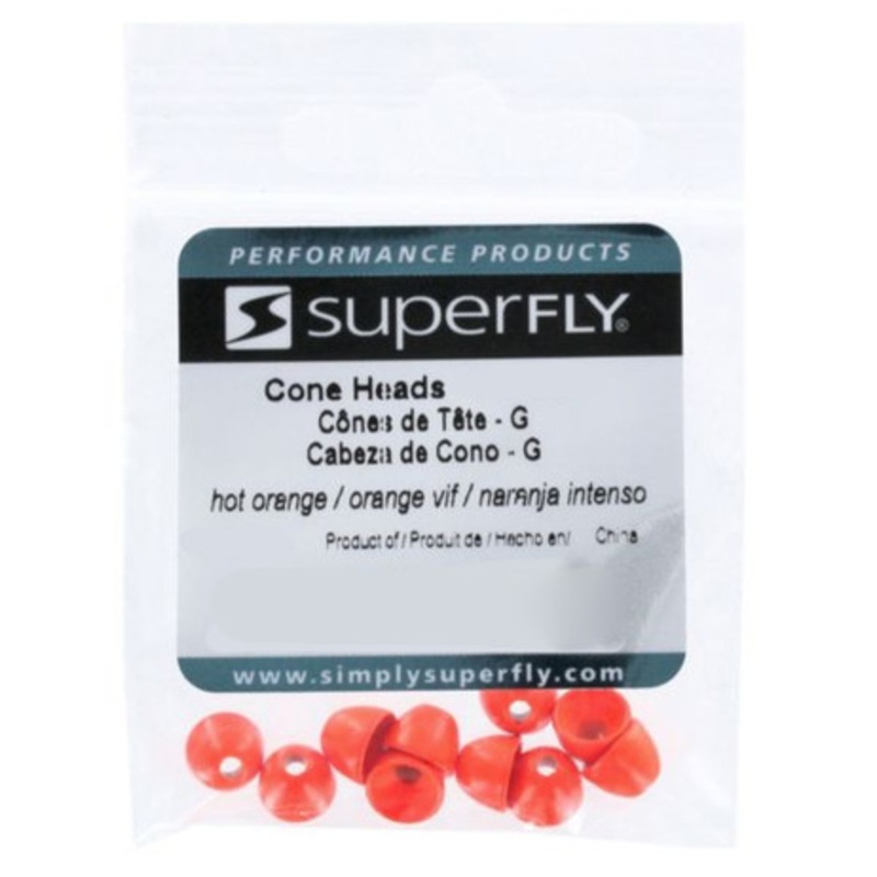 Superfly Cone Head Beads – Hot Orange – Large (1/4 in.)